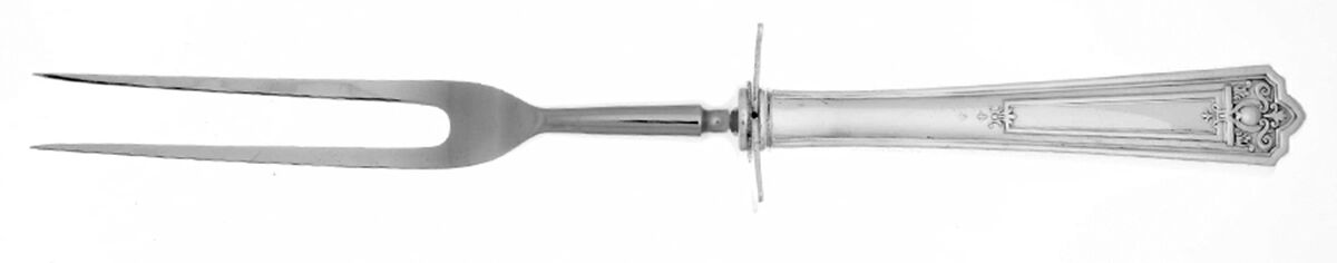 Majestic (Silverplate-1928) Large Stainless-Prong Roast Carving Fork by International Silver-1