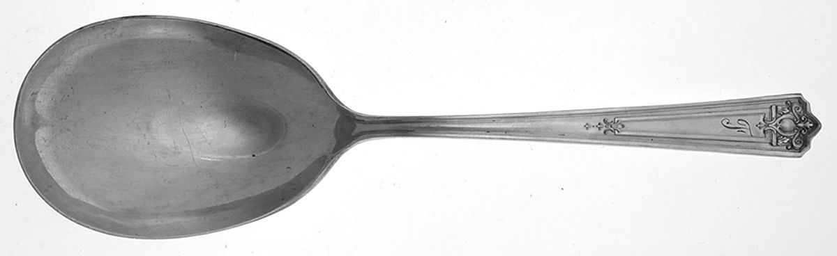 Majestic (Silverplate-1928) Monogram Solid Smooth Casserole Spoon by International Silver-1