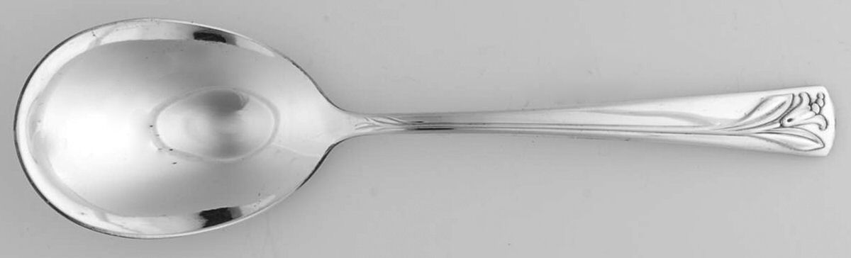 Magic Lily (Silverplate) Solid Smooth Casserole Spoon by International Silver-1