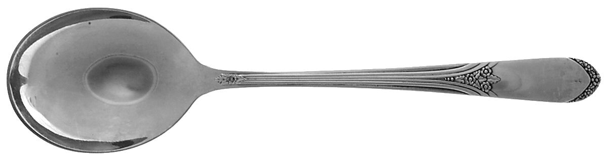 Mary Lou-Devonshire (Silverplate, 1938) Round Bowl Soup Spoon (Gumbo) by International Silver-1