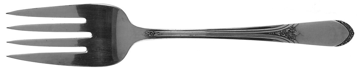 Mary Lou-Devonshire (Silverplate, 1938) Medium Solid Cold Meat Serving Fork by International Silver-1