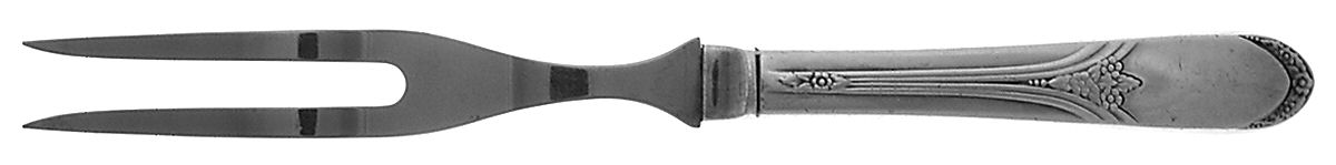 Mary Lou-Devonshire (Silverplate, 1938) Small Steak Carving Fork with Stainless Prongs by International Silver-1
