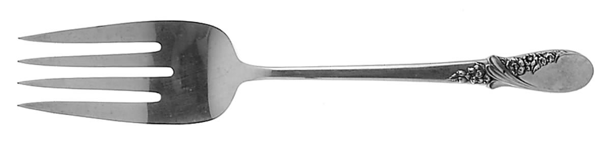 May Melody (Sterling, 1952) Large Solid Cold Meat Serving Fork by International Silver-1