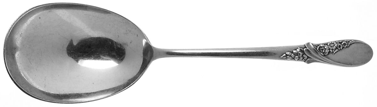 May Melody (Sterling, 1952) Solid Smooth Casserole Spoon by International Silver-1