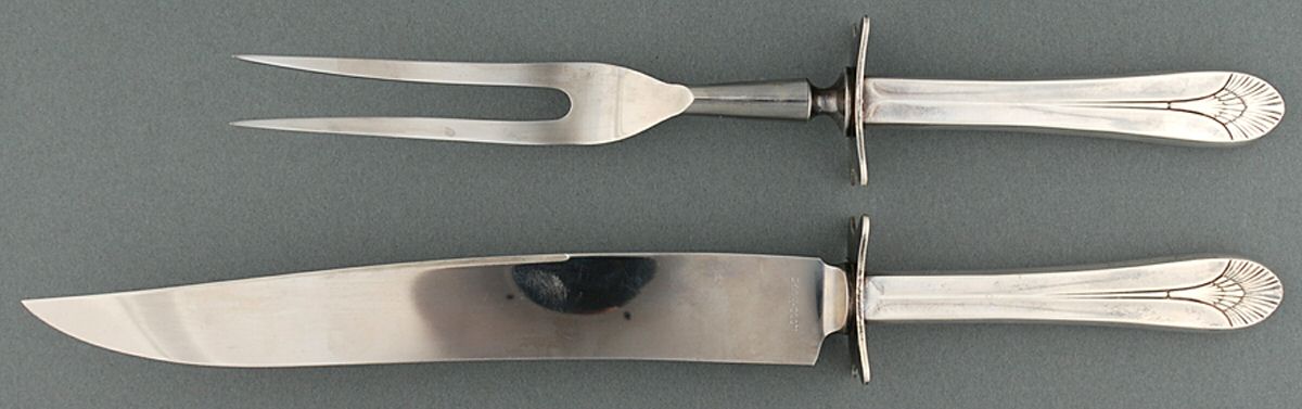 Manhattan (Silverplate, 1951) Small Stainless Blade 2-Piece Steak Carving Set by International Silver-1