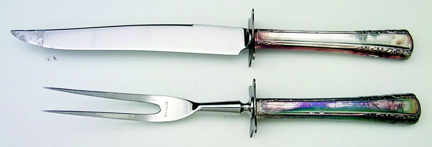 May Queen (Silverplate, 1951) Small Stainless Blade 2-Piece Steak Carving Set by International Silver-1