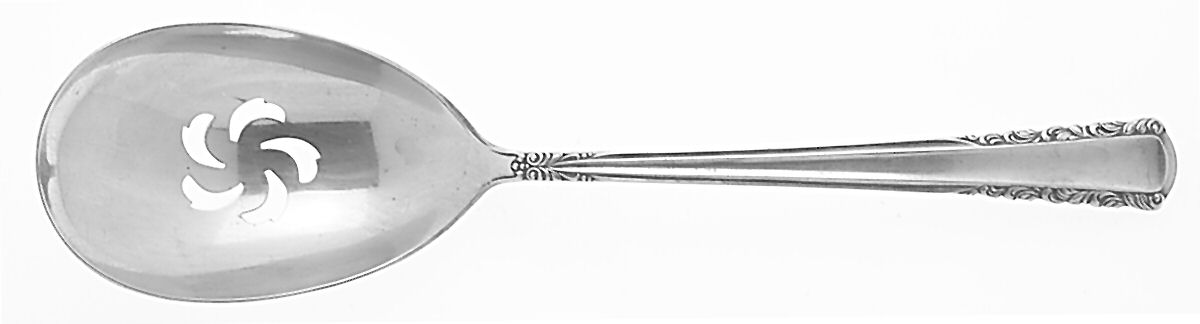 May Queen (Silverplate, 1951) Solid Pierced Casserole Spoon by International Silver-1