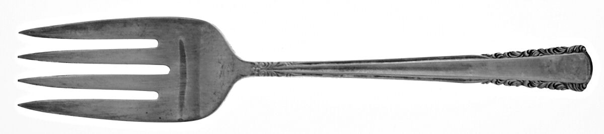 May Queen (Silverplate, 1951) Large Solid Cold Meat Serving Fork by International Silver-1