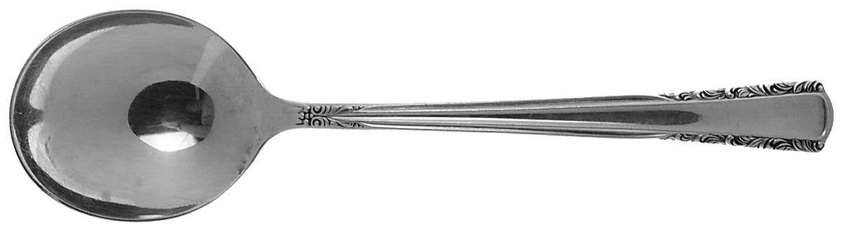 May Queen (Silverplate, 1951) Round Bowl Soup Spoon (Gumbo) by International Silver-1
