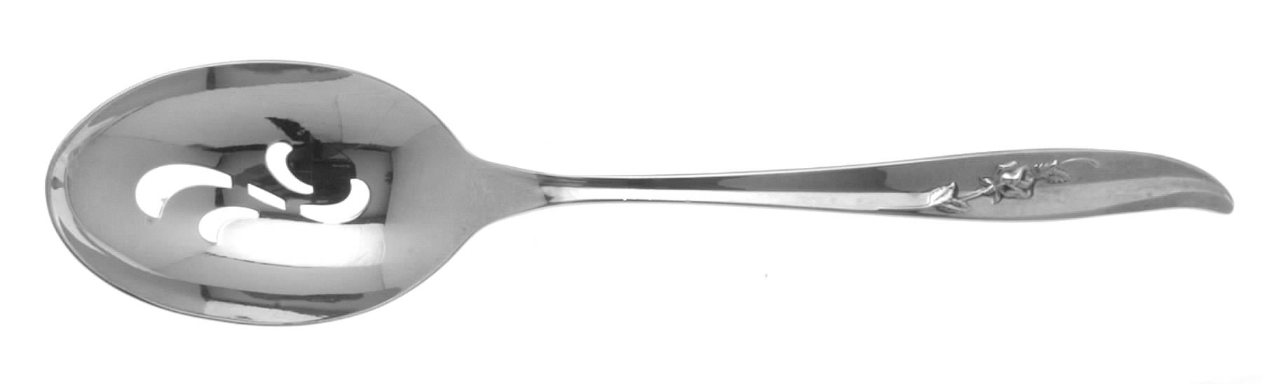 Magic Rose (Silverplate, 1963) Pierced Tablespoon (Serving Spoon) by International Silver-1