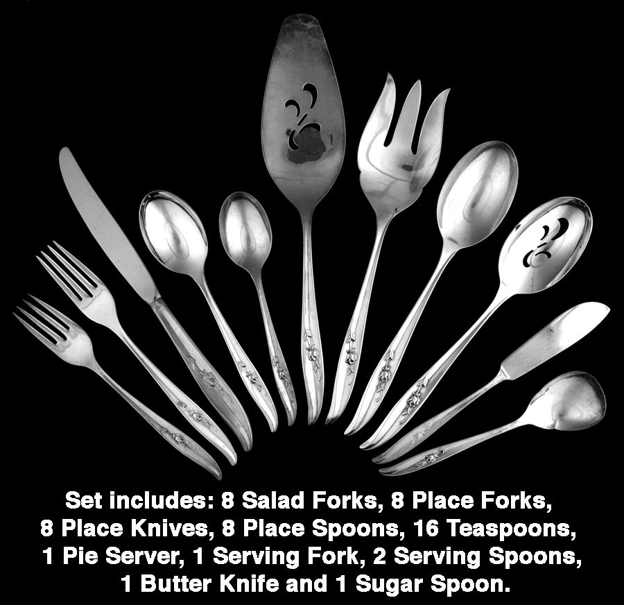 Magic Rose (Silverplate, 1963) 54 Piece Set by International Silver-1