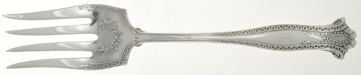Marathon (Silverplate, 1909) Monogram Medium Solid Cold Meat Serving Fork by International Silver-1