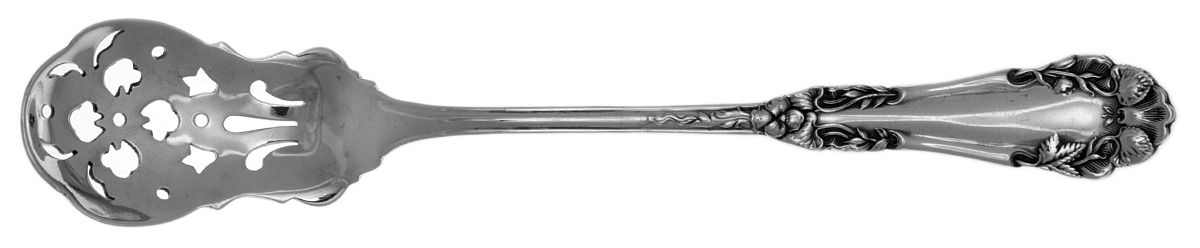 Marcell (Sterling, 1907) Pierced Bowl Short Handle Olive Spoon by International Silver-1