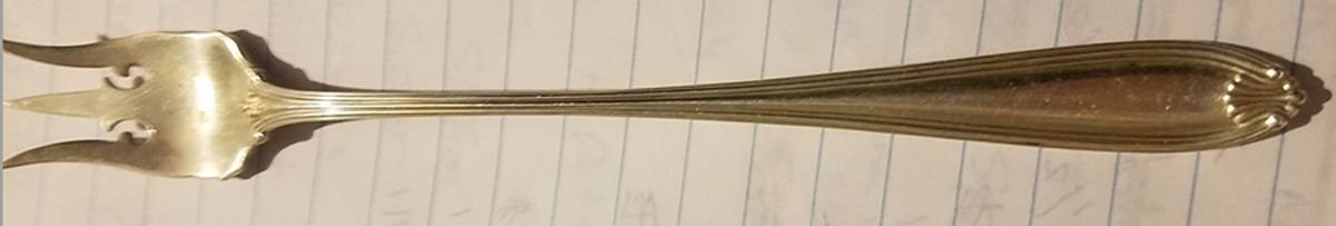 Margaret-Old (Sterling, 1907) Long Handle Pickle/Olive Fork by International Silver-1