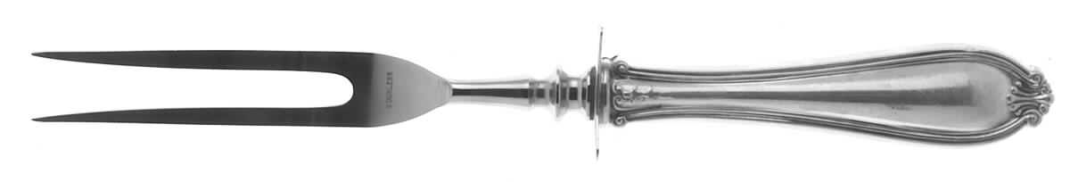 Margaret-Old (Sterling, 1907) Large Stainless-Prong Roast Carving Fork by International Silver-1