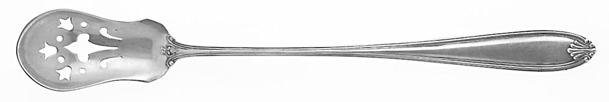 Margaret-Old (Sterling, 1907) Pierced Bowl Long Handle Olive Spoon by International Silver-1