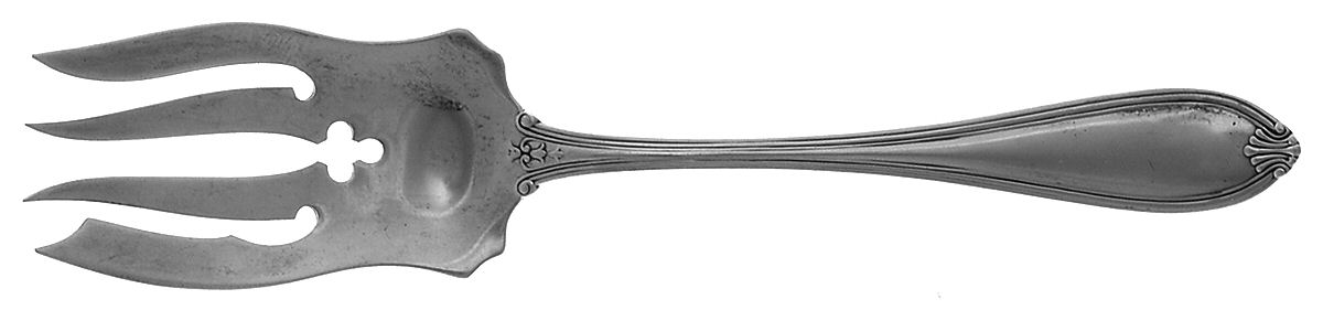 Margaret-Old (Sterling, 1907) Small Solid Cold Meat Serving Fork by International Silver-1