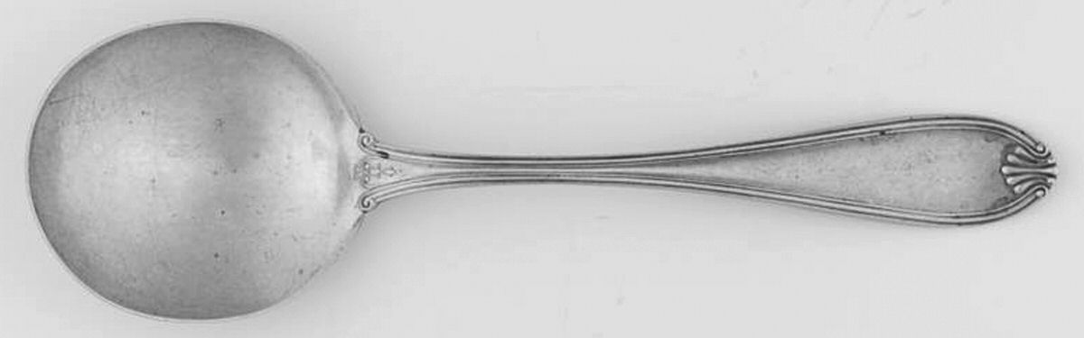 Margaret-Old (Sterling, 1907) Round Bowl Soup Spoon (Gumbo) by International Silver-1