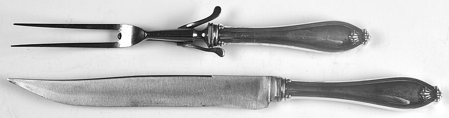 Margaret-New (Sterling, 1912) Small Stainless Blade 2-Piece Steak Carving Set by International Silver-1