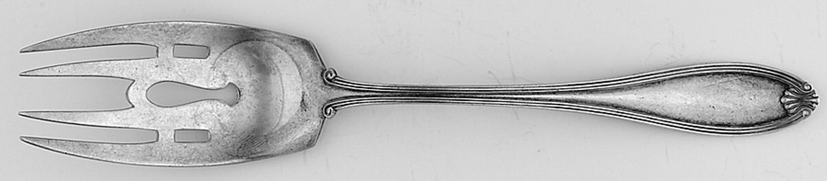 Margaret-New (Sterling, 1912) Medium Solid Cold Meat Serving Fork by International Silver-1