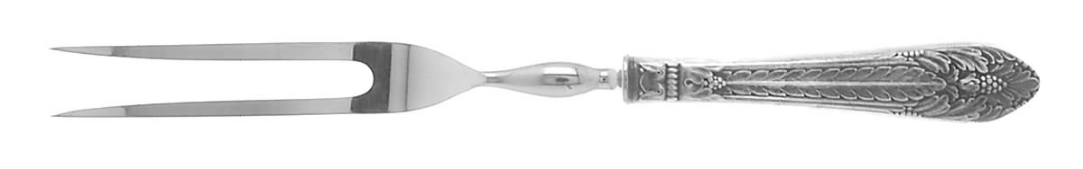 Marquise (Silverplate, 1933) Small Steak Carving Fork with Stainless Prongs by International Silver-1
