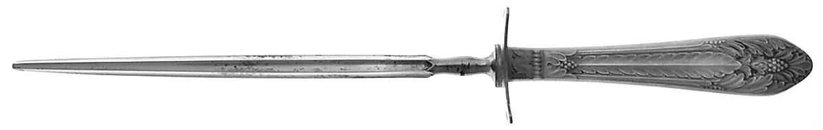 Marquise (Silverplate, 1933) Large Roast Steel Rod Knife Sharpener by International Silver-1