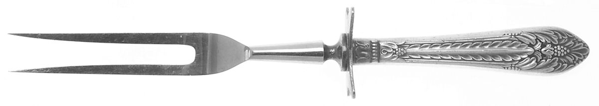 Marquise (Silverplate, 1933) Small Steak Carving Fork with Stainless Prongs by International Silver-1