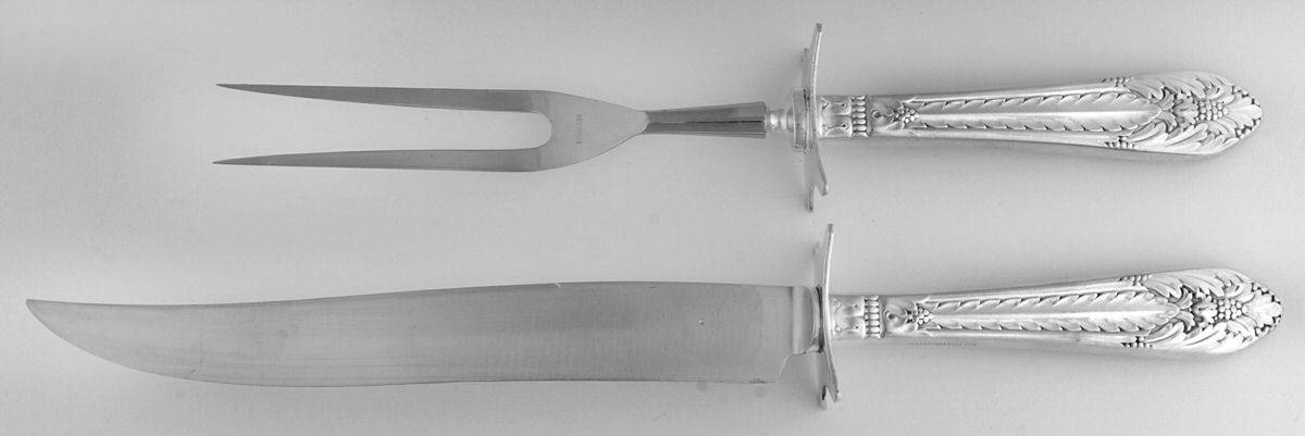 Marquise (Silverplate, 1933) Large 2-Piece Roast Carving Set w/Stainless Blade by International Silver-1