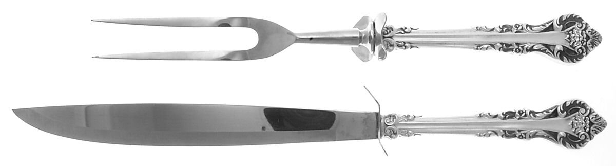 Masterpiece (Sterling, 1963) Large 2-Piece Roast Carving Set w/Stainless Blade by International Silver-1