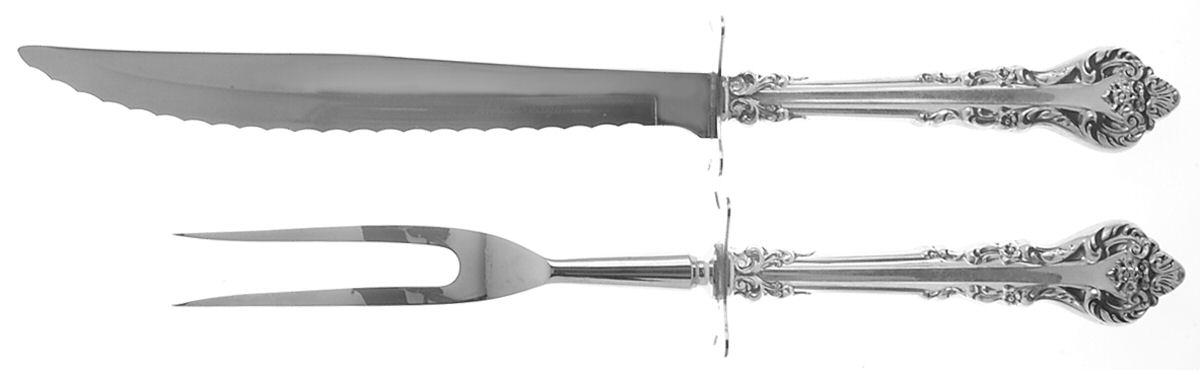 Masterpiece (Sterling, 1963) Small Stainless Blade 2-Piece Steak Carving Set by International Silver-1