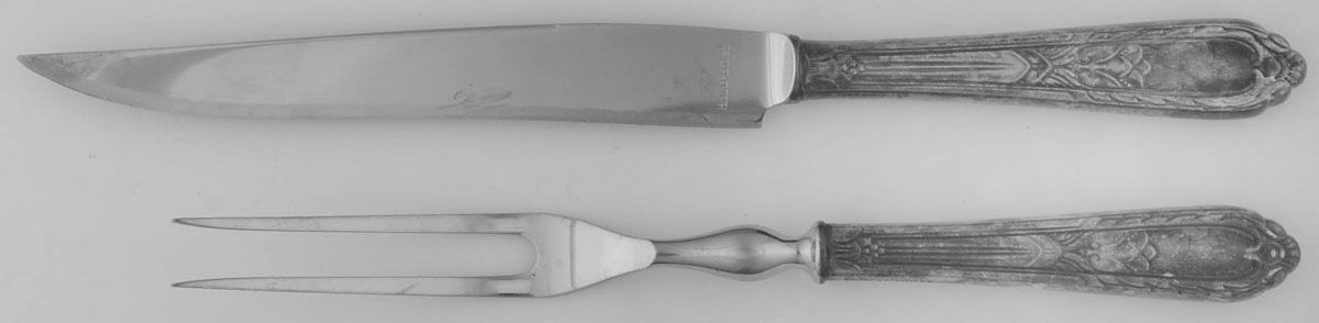 Masterpiece (Silverplate, 1932) Small 2-Piece Steak Carving Set w/Stainless Blade by International Silver-1