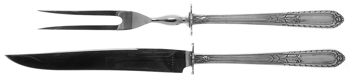 Masterpiece (Silverplate, 1932) Small Stainless Blade 2-Piece Steak Carving Set by International Silver-1