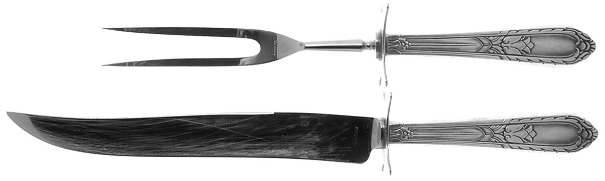 Masterpiece (Silverplate, 1932) Large 2-Piece Roast Carving Set w/Stainless Blade by International Silver-1