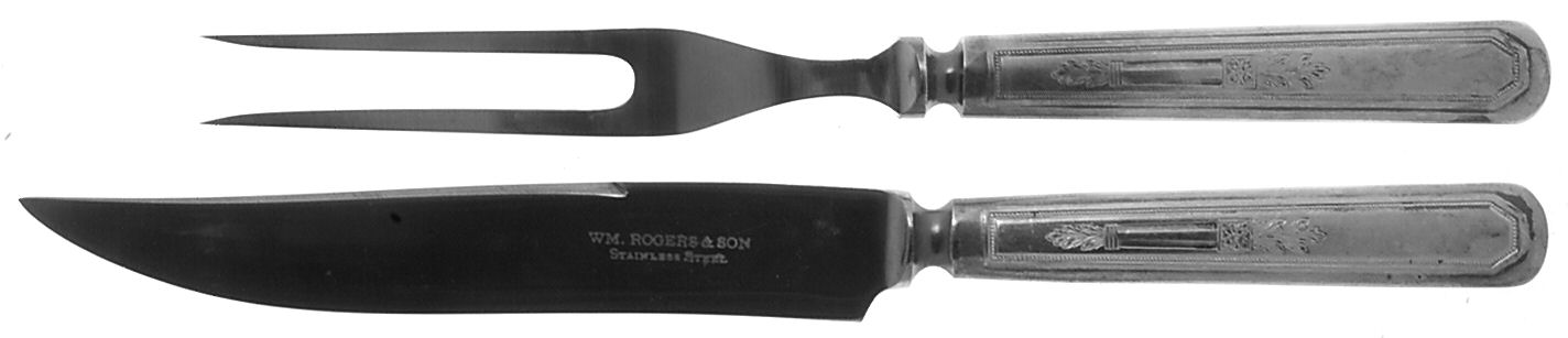 Mayfair (Silverplate, 1923) Small Stainless Blade 2-Piece Steak Carving Set by International Silver-1