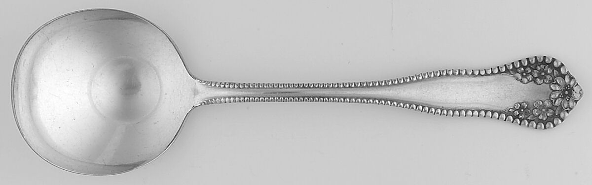 Mayflower (Silverplate, 1901-1896) Round Bowl Soup Spoon (Gumbo) by International Silver-1