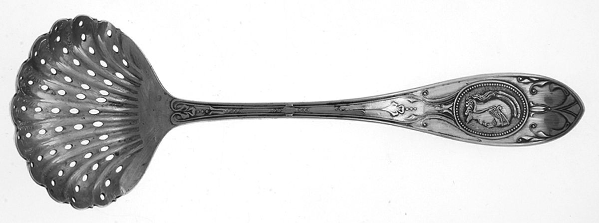 Medallion (Silverplate, 1867) Pierced Sugar Serving Ladle by International Silver-1