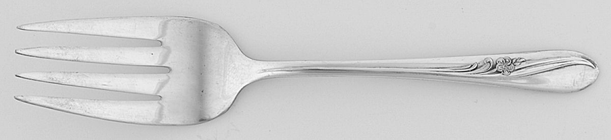 Meadow Flower (Silverplate, 1940) Medium Solid Cold Meat Serving Fork by International Silver-1