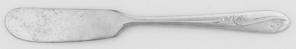 Meadow Flower (Silverplate, 1940) Flat Handle Butter Spreader by International Silver-1