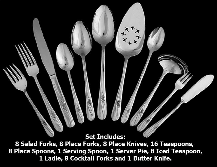 Meadow Flower (Silverplate, 1940) 68 Piece Set by International Silver-1