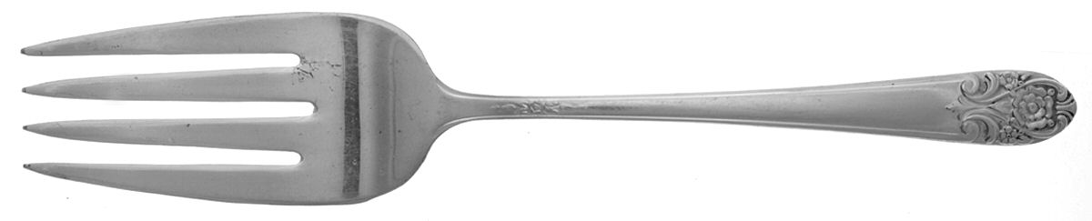 Melody (Silverplate, 1954) Medium Solid Cold Meat Serving Fork by International Silver-1
