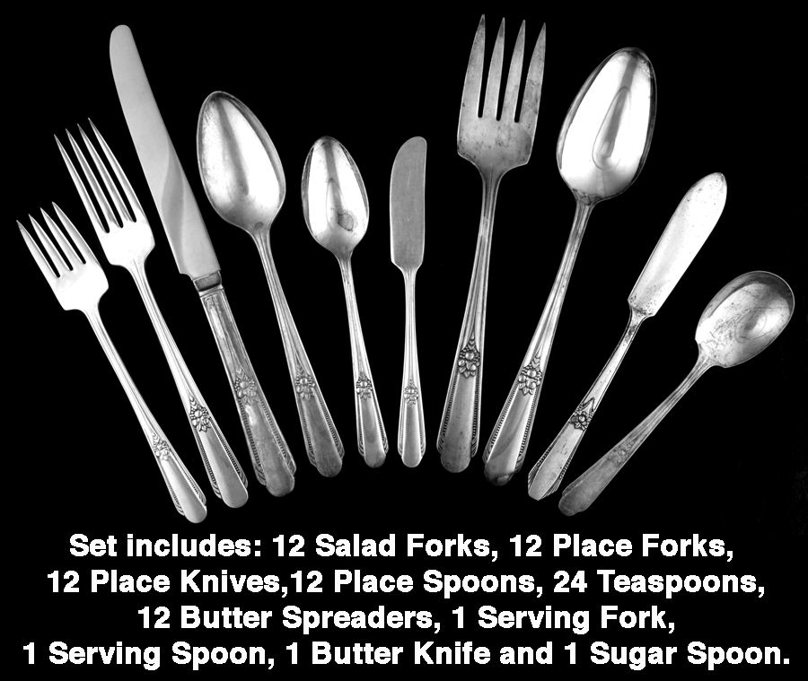Memory-Hiawatha (Silverplate, 1937) 88 Piece Set by International Silver-1