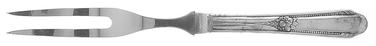 Memory-Hiawatha (Silverplate, 1937) Small Steak Carving Fork with Stainless Prongs by International Silver-1