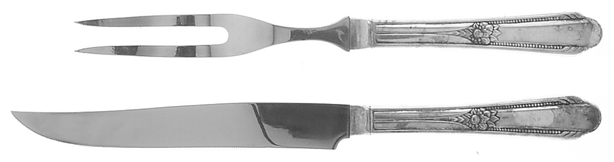 Memory-Hiawatha (Silverplate, 1937) Small Stainless Blade 2-Piece Steak Carving Set by International Silver-1