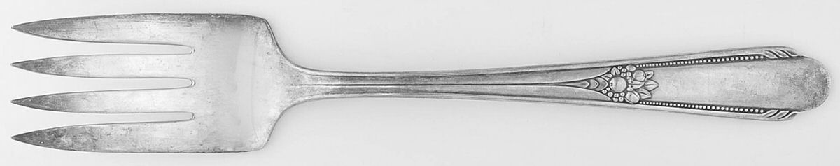 Memory-Hiawatha (Silverplate, 1937) Medium Solid Cold Meat Serving Fork by International Silver-1