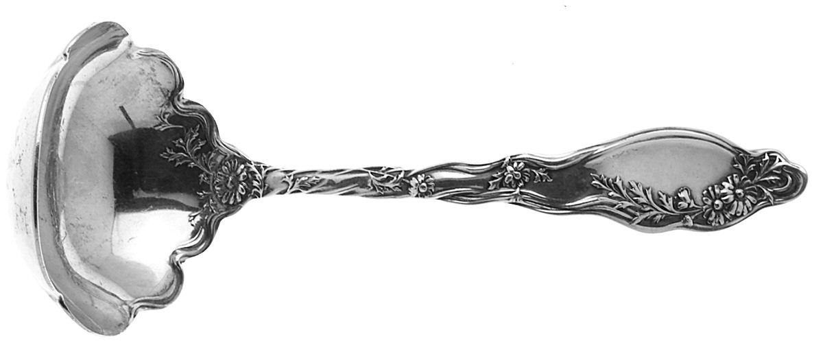 Mille Fleurs (Sterling, 1904) Solid Gravy Ladle by International Silver-1