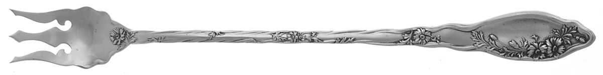 Mille Fleurs (Sterling, 1904) Long Handle Pickle/Olive Fork by International Silver-1