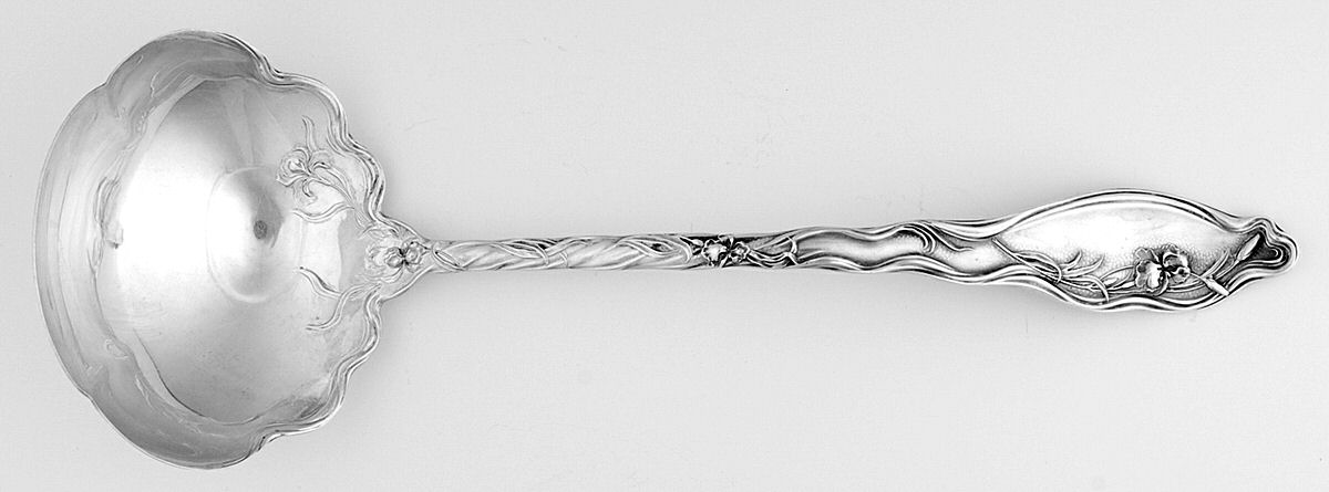 Mille Fleurs (Sterling, 1904) Solid Soup Ladle by International Silver-1