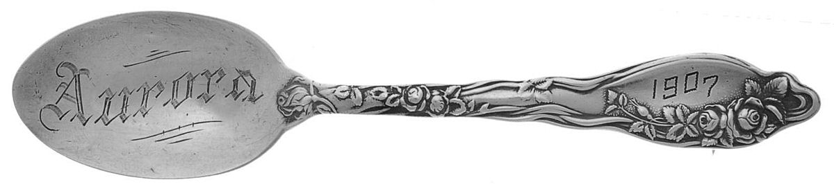Mille Fleurs (Sterling, 1904) Souvenir Spoon (Teaspoon) by International Silver-1