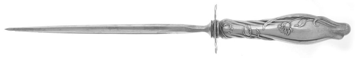 Mille Fleurs (Sterling, 1904) Large Roast Steel Rod Knife Sharpener by International Silver-1