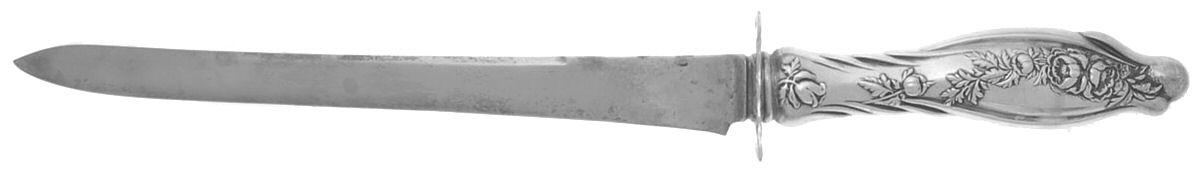 Mille Fleurs (Sterling, 1904) Large Stainless Blade Roast Carving Knife by International Silver-1